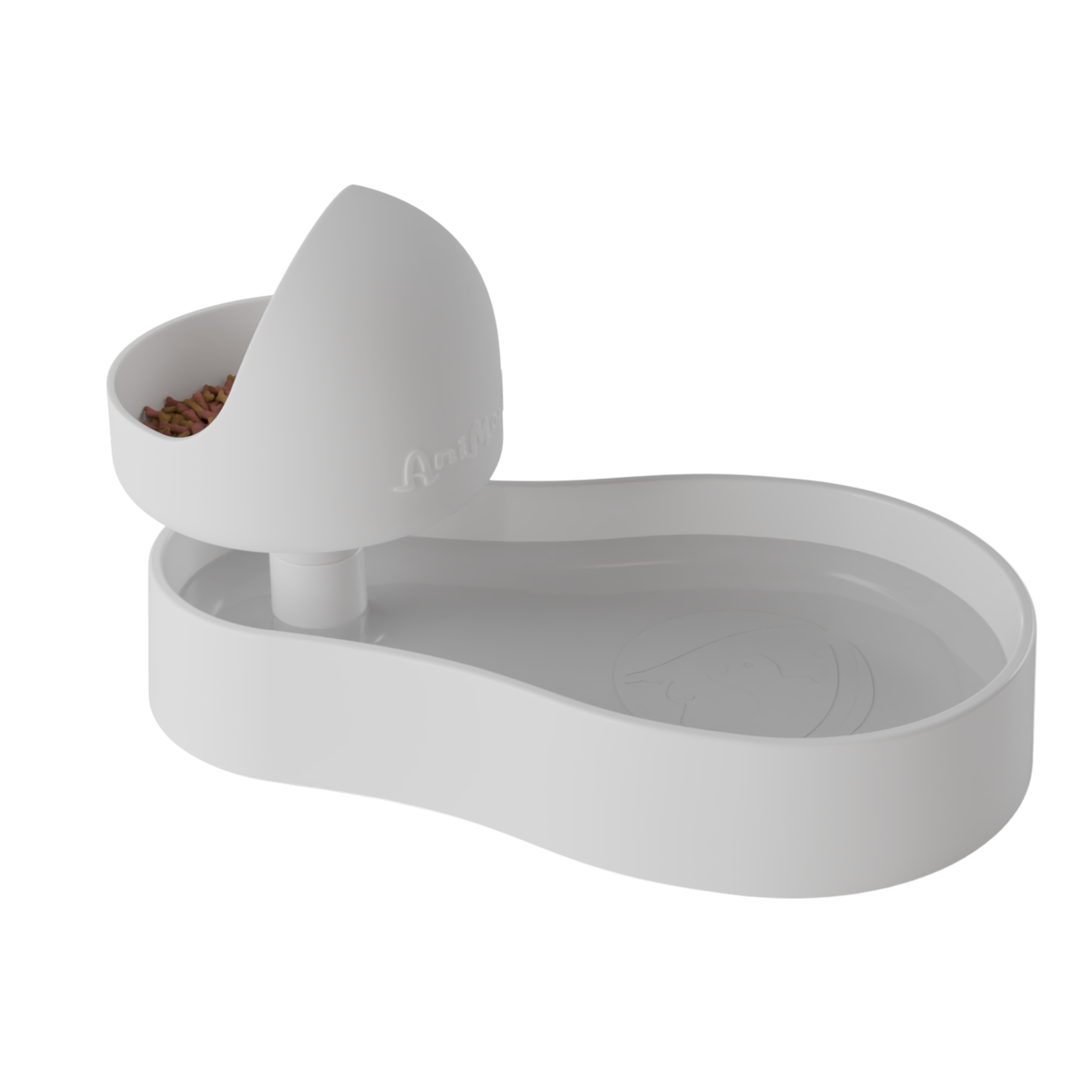 White elevated pet feeder