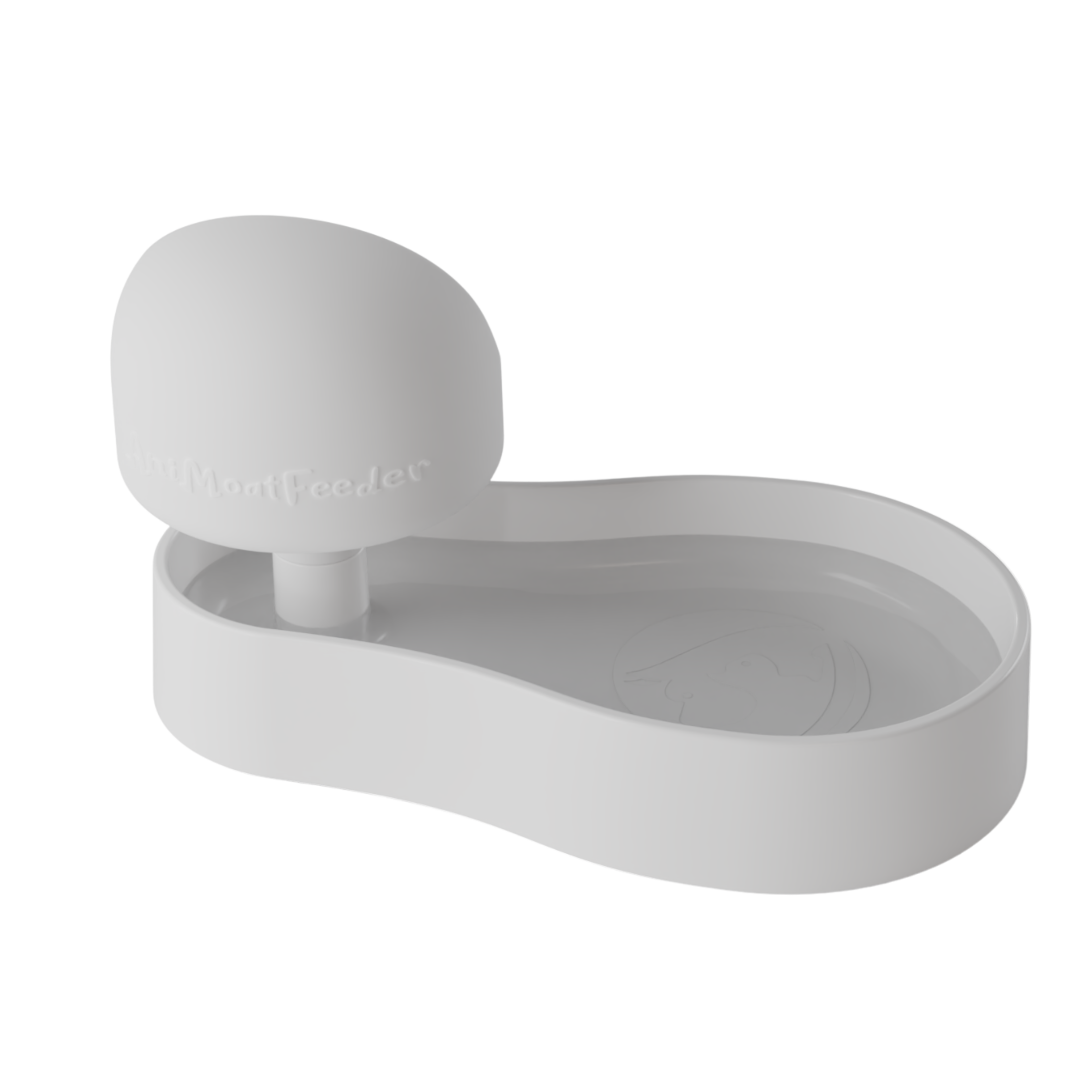 White elevated pet feeder