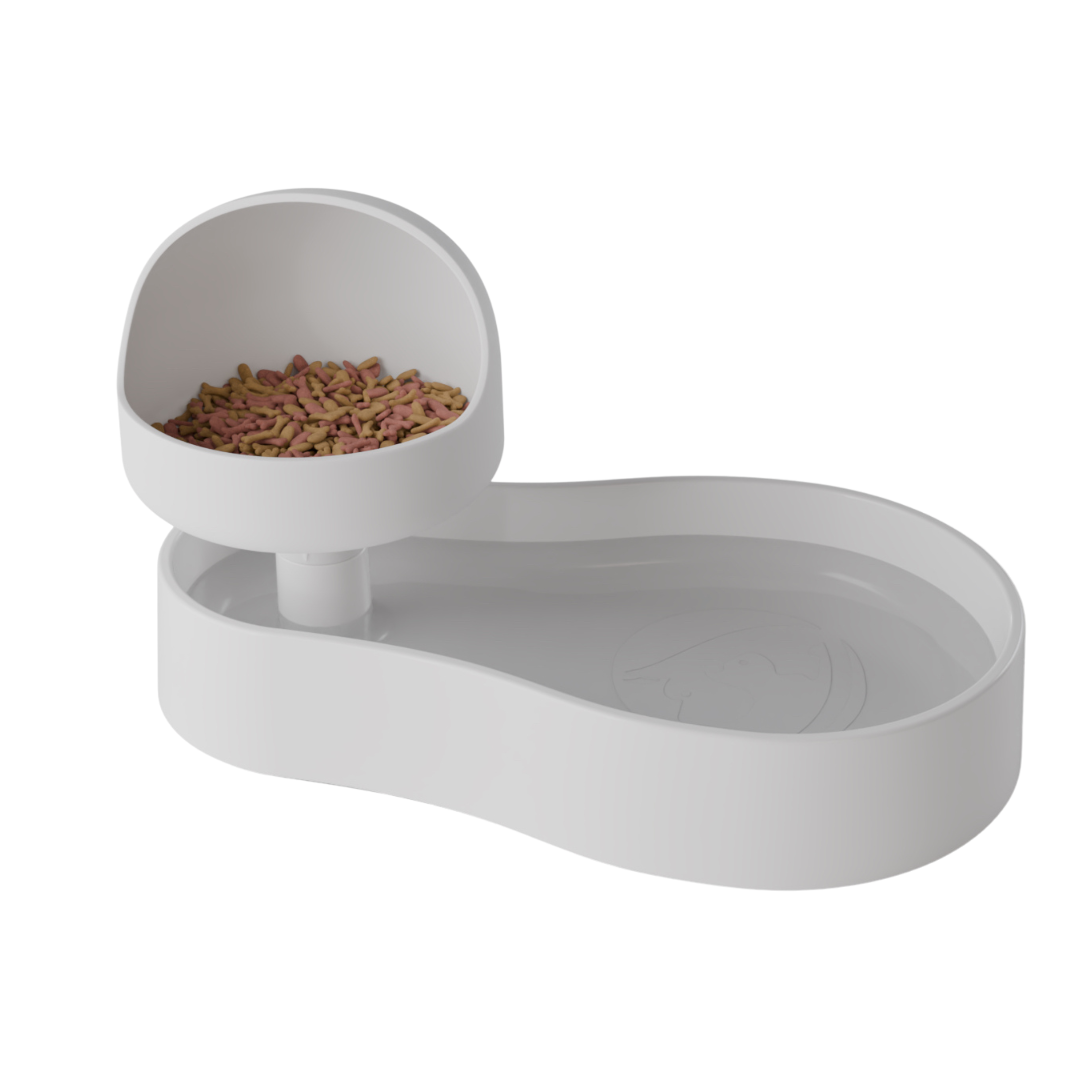 AniMoat Elevated Pet Feeder - White